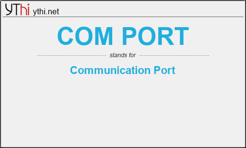 What does COM PORT mean? What is the full form of COM PORT?